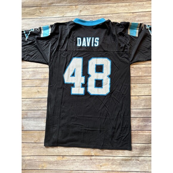 Vintage Reebok Carolina Panthers Jersey 48 Medium Stephen Davis #48 Used Black - Picture 9 of 9